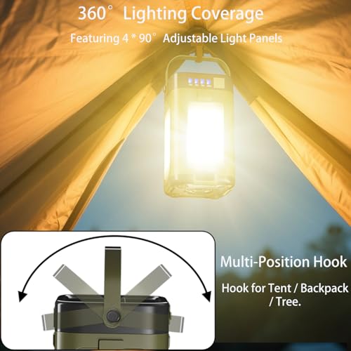 image for Anern Solar LED Camping Lantern Portable IPX4 Waterproof Camping Lamp 