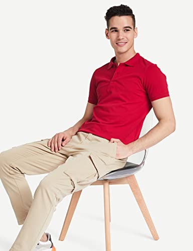 Image of Amazon Brand - Symbol Men's Cotton Rich Solid Polo Tshirt | Collar Tshirts | Half Sleeves | Plain-Regular Fit (Available in Plus Sizes and Combo Pack of 2)