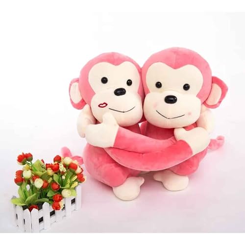 Image of DearJoy Hugging Monkey Pink 25 cm