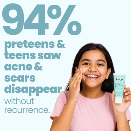 Image of Tuco Anti-Acne Teens Gel Face Cream & Moisturizer | Enriched with Aloe Vera, Tea Tree Oil & Rose Mary | Safe, Hydrates & Soothes Irritated Skin | Used for Dryness & Irritation, Cuts, Sunburn & Bruises | 50 gm