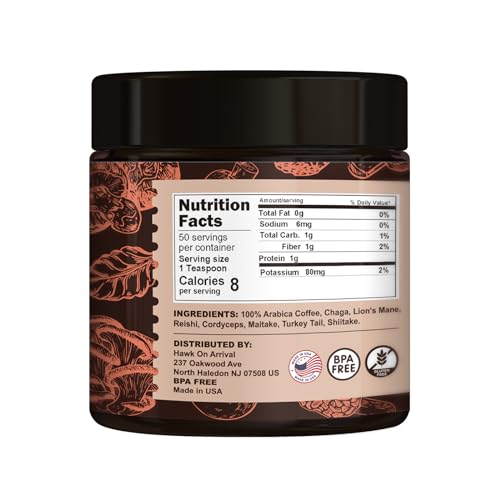 ORGFUN Premium Mushroom Coffee with 7 Superfood Mushrooms, Great Tasting Arabica Instant Coffee, Includes Chaga, Lion's Mane, Reishi, Cordyceps, Maitake, and Turkey Tail, Shiitake 3.53 Oz - Image 3