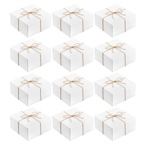 Boîtes présents de mariage NULYLU boîtes cadeaux blanches avec couvercle pour shower