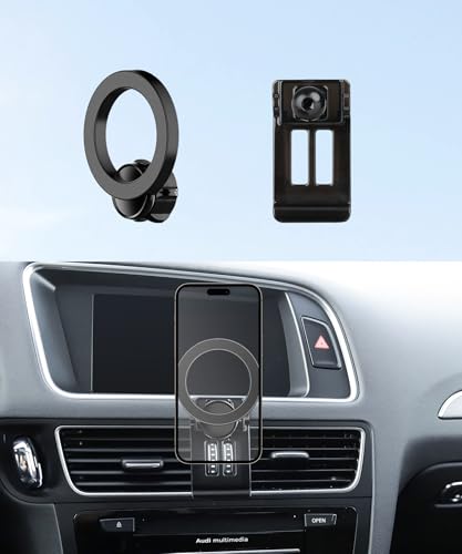MaserWeller Car Phone Holder for 2009-2017 Audi Q5 2014-2017 Audi SQ5 Accessories, 360° Rotation Phone Mount Compatible with MagSafe, Cell Phone Holder Does Not Affect Air Vent