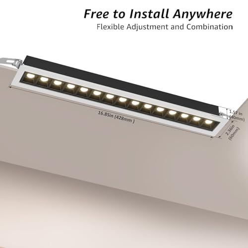 Hengsense 4-Pack LED Linear Recessed Spotlight, 15W 5CCT Dimable Downlight by Hengsense - Image 5