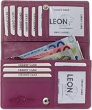 Geldbörse Damen - Umschlag - Leder - Hellviolett