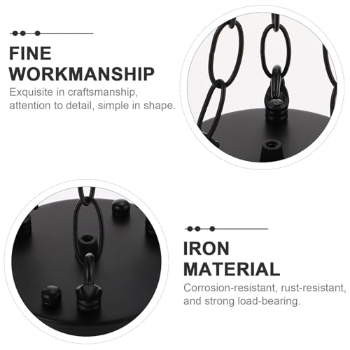 Cadena de hierro negro resistente y kit de lámpara colgante para soporte decorativo 5