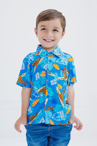 Scooby-Doo Surfboard Hawaiian Button Down Shirt Toddler to Big Kid Sizes (2T - 14-16)3