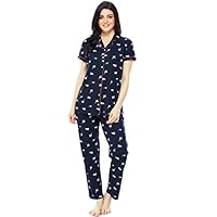 ZEYO Women Cotton Printed Night Suit