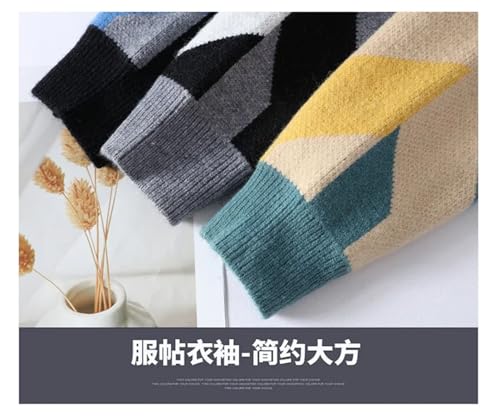 Male Splice Sweaters Harajuku Exercise Style Sweater Top Thick Warm Knit Pullover2