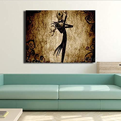 AJBB Jack Skellington The Nightmare Before Christmas Wallpaper Canvas Poster Prints, Wall Art Picture, Decoración del Hogar Sin Marco 50X70 Cm Cover