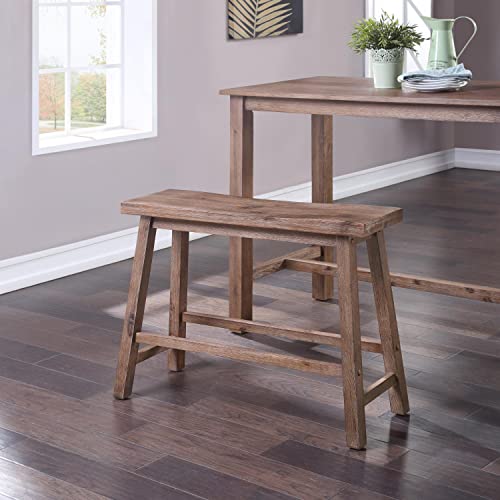 Boraam Sonoma Saddle Bench, 24-Inch, Barnwood Wire-Brush, Model:75025 #TOP3