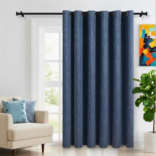 LORDTEX Linen Look Blackout Curtains 84-inch Wide