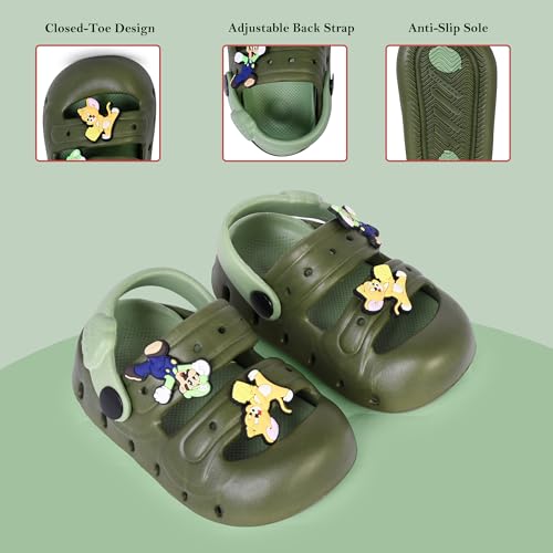 Image of GLJ Kids Comfort Clogs Sandals For Boy And Girl, 1 to 4 Years, Two-Strap Design, Easy To Wear Slip On, Dust and Waterproof, 7101