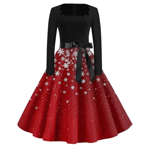 Generisch Weihnachten Pullover Kleid Mädchen Weihnachtskleid Mutter Tochter Weihnachtsfeier Damen Große Größen Sexy Xs Rosa Rot XL