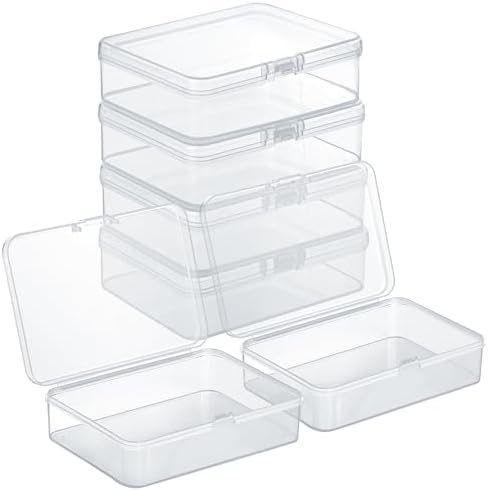 6 Stück Aufbewahrungsboxen 10,5x7,5 Cm - Klare Plastikboxen Für Perlen & Bastelzubehör