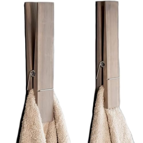 Giant Clothespin Bathroom Towel Holder | Huge 12” Clothes pin