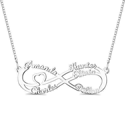 Getname Necklace Personalized Infinity Family Name Pendant with Any Names Eternal Infinity Name Necklace Brass