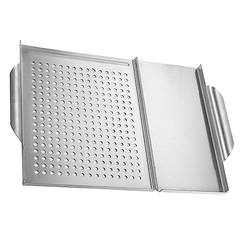 Toyvian Plancha De Acero Inoxidable para Parrilla Cuadrada Antiadherente Placa De Grill para Verduras para Barbacoas Al Aire Uso Doméstico