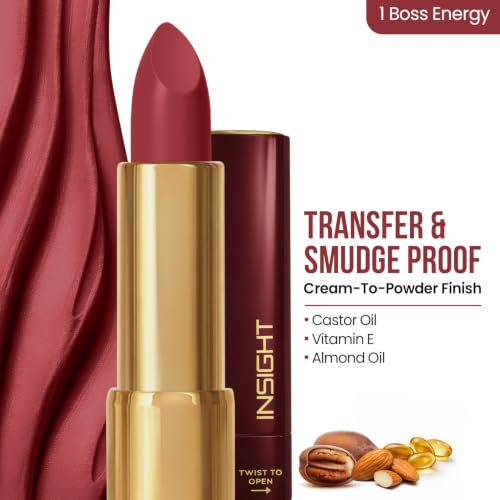 Image of INSIGHT Cosmetics Blur Rouge Lipstick - Long Lasting | Matte Finish | Non-Transfer | Lightweight & Non-Sticky | One-Swipe Pigment (Boss Energy) - 4.2g