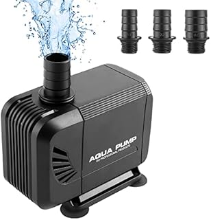 Pond Pump 3000 L/H, Submersible Water Pump for Pond Fountain Aquarium Rock Garden, Ultra Quiet Water Feature Pump with Filter and 3 Nozzles 19 mm / 22 mm / 25 mm, Max Delivery Head 2.8 m (40 W)