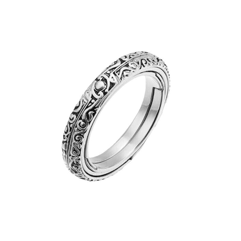Rings for Men/Women, Astronomical Sphere Ball Cosmic Finger Ring, Deformation, Couple Lover Jewelry Gift/Souvenir, Silver