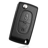 2-Bottoni Guscio Chiave Auto CE0536, Custodia Chiave Ricambio, Cover Telecomando, Telecomando Custodia Chiave, Cover Guscio Chiave Compatibile con Partner Citroen C2 C3 C4 C5 C6 C8 Peugeot 207 307 308