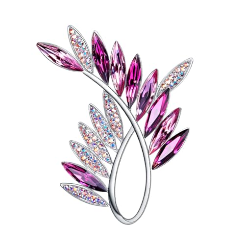 Image of Flower Brooch,Broches Jewelry with Austria Crystal Women's Brooches & Pins (rose red)