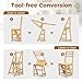 Giantex 3 Tier Folding Ladder Chair, Convertible 3 Step Stool and Chair w/Safety Locks for Adults, Bamboo Stepladder for Home Kitchen, Library & Office, 330 LBS Weight Capacity (Natural)