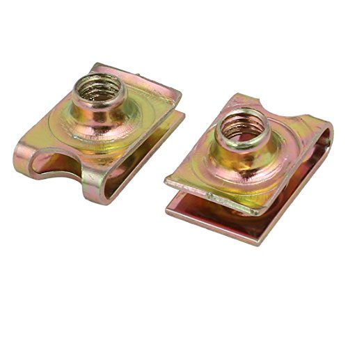 Sourcingmap 25pcs Speed Fastener U Nut Clip Zinc Plated Hardware Brass Tone for M6 Screw Bolt - Image 2