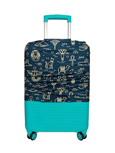 Image of Printed Luggage Cover for Traveling Bag & Suitcase - Stretchable & Scratchproof Trolley Protector with Velcro Lock & Lightweight Washable Material(Suitcase Bag Not Included, Only Cover in Product)