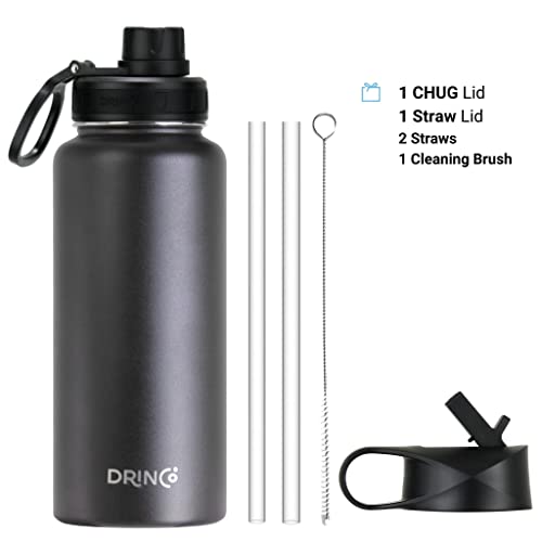 Image of Drinco Stainless Steel Water Bottle Spout Lid Vacuum Insulated Double Wall Water Bottle Wide Mouth Leak Proof Keep Cold Sport Camping Hiking