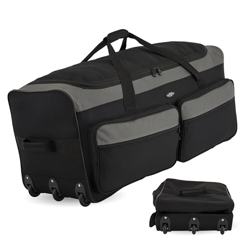 Travelers Club 36" X-Large Expandable Triple Wheeled Rolling Duffel Luggage Black by Travelers Club - Used condition - CA$34.54