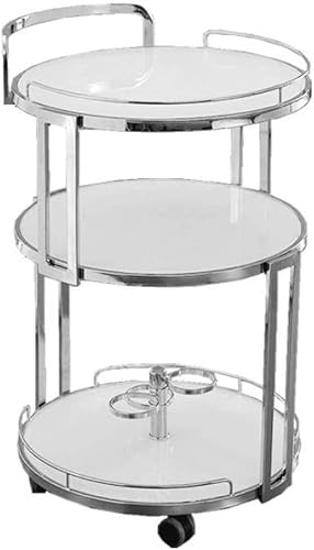 OLSKFUH Bar Serving Carts For Home Hotel Restaurant Cart, Large Stainless Steel Utility Cart 3 Tier Kitchen Rolling Carts Restaurants Serving Trolley For Kitchen Hotels,Tempered,One Color-Silver