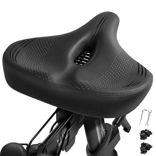 Oversized Bike Seat Cushion for Peloton Bike & Bike+, Comfort Bicycle Seat Replacement for Men &