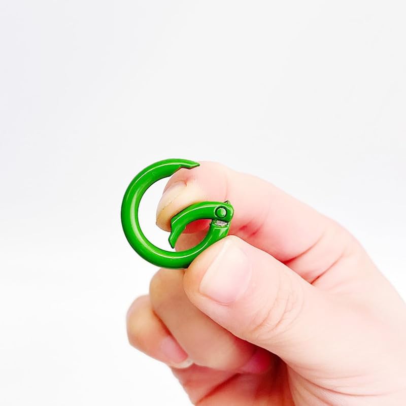 Image of Pack of 10 Metal Spring O Rings Round Carabiner Keyring, Snap Clip Trigger Spring Keyrings Buckle, DIY Accessories Spring Ring for Keychains, Bag, Purse, Handbag, Mixed Color