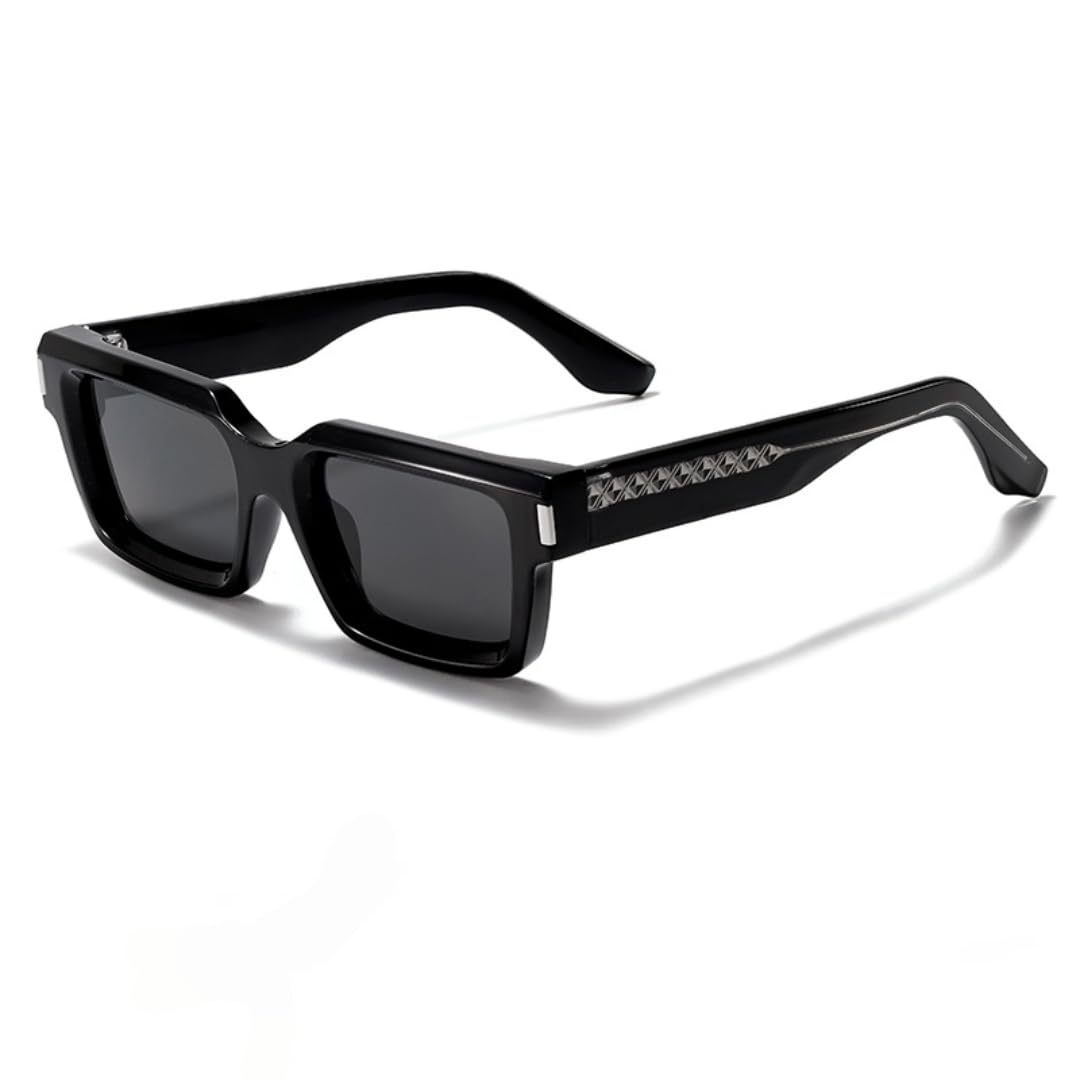 Occhiali da sole da uomo punk vintage quadrati con montatura piccola, ideali per feste e viaggi, perfetti come regalo.