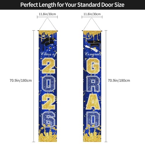 Image of Graduation Decorations 2026 Grad Porch Banner for Any Schools or Grades Graduation Banner Class of 2026 Party Decor