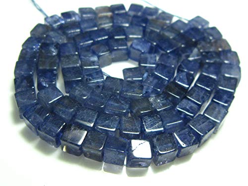 Perles iolite bleue de qualité AAA en forme de cube pour la création de bijoux précieux