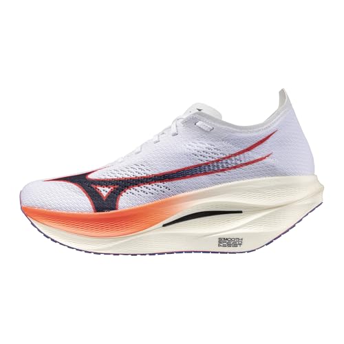 Mizuno Wave Rebellion Pro 3 Laufschuh, Unisex, für Erwachsene, Weiß-Baritonblau, 14.5 Wide Women/13 Men