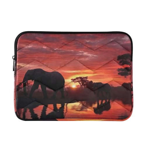Funda para portátil 13-14 pulgadas impermeable con diseño de elefantes
