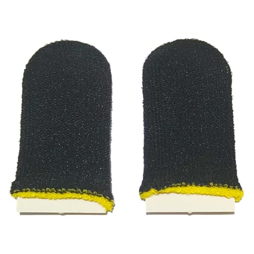 Image of Ecommer PUBG Finger Sleeves, Anti-Slip Thumb Sleeves for Mobile Gaming, Compatible with COD, Free Fire, BGMI, Enhanced Grip & Sweat Control (Black) - 5 Pairs (10 Pieces)