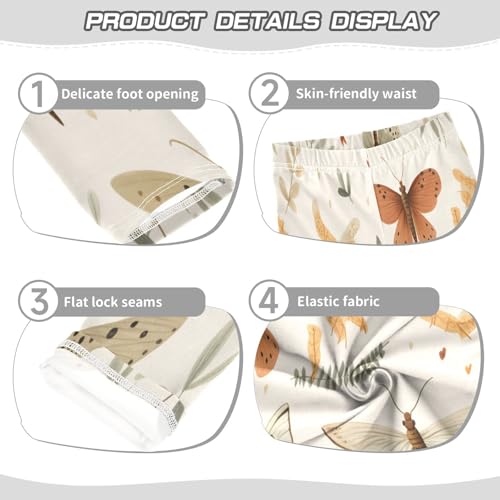 Bolaz Toddler Girls Leggings Printed Yoga Pants Leggings Orange Grey for Kids3