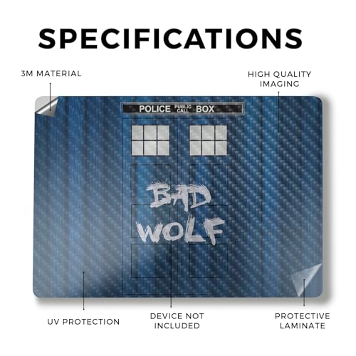 Image of Carbon Fiber Laptop Skin Compatible with Surface Laptop 7 15 inch (2024) - Time Lord Box - Premium 3M Vinyl Protective Wrap Decal Cover - Easy to Apply | Crafted in The USA by MightySkins