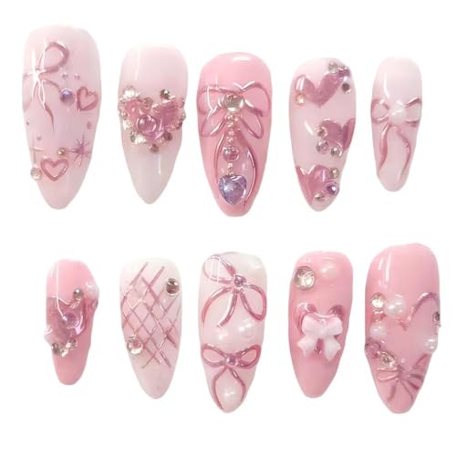 3D Gel Press On Nails, Almond Shape, Artificial Nail Tips