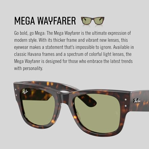 Ray-Ban RB0840S Mega Wayfarer Square Sunglasses, Transparent Grey/Clear Gradient Blue, 51 mm - image 7