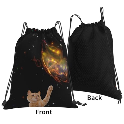 Cat Drawstring Bags Cute Gym Bag Backpack Animal Sackpack for Women Men3