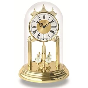 AMS Horloge annuelle avec Mouvement à Quartz à Piles et Cloche en Verre 1202