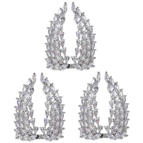 DEARMAMY 3 Piezas anillo de anillos de chicas anillos de oro para mujer ángel anillo ajustable anillo mujer anillos estéticos anillo de ala de diamantes de imitación pedrería