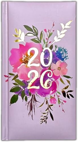 PaulStore Agenda semainier fin 2026 Motif fleurs vintage et typographie Rose