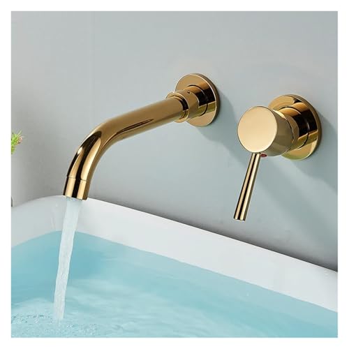 Robinet mural en cuivre pur pour vasque et buanderie avec finition nickel